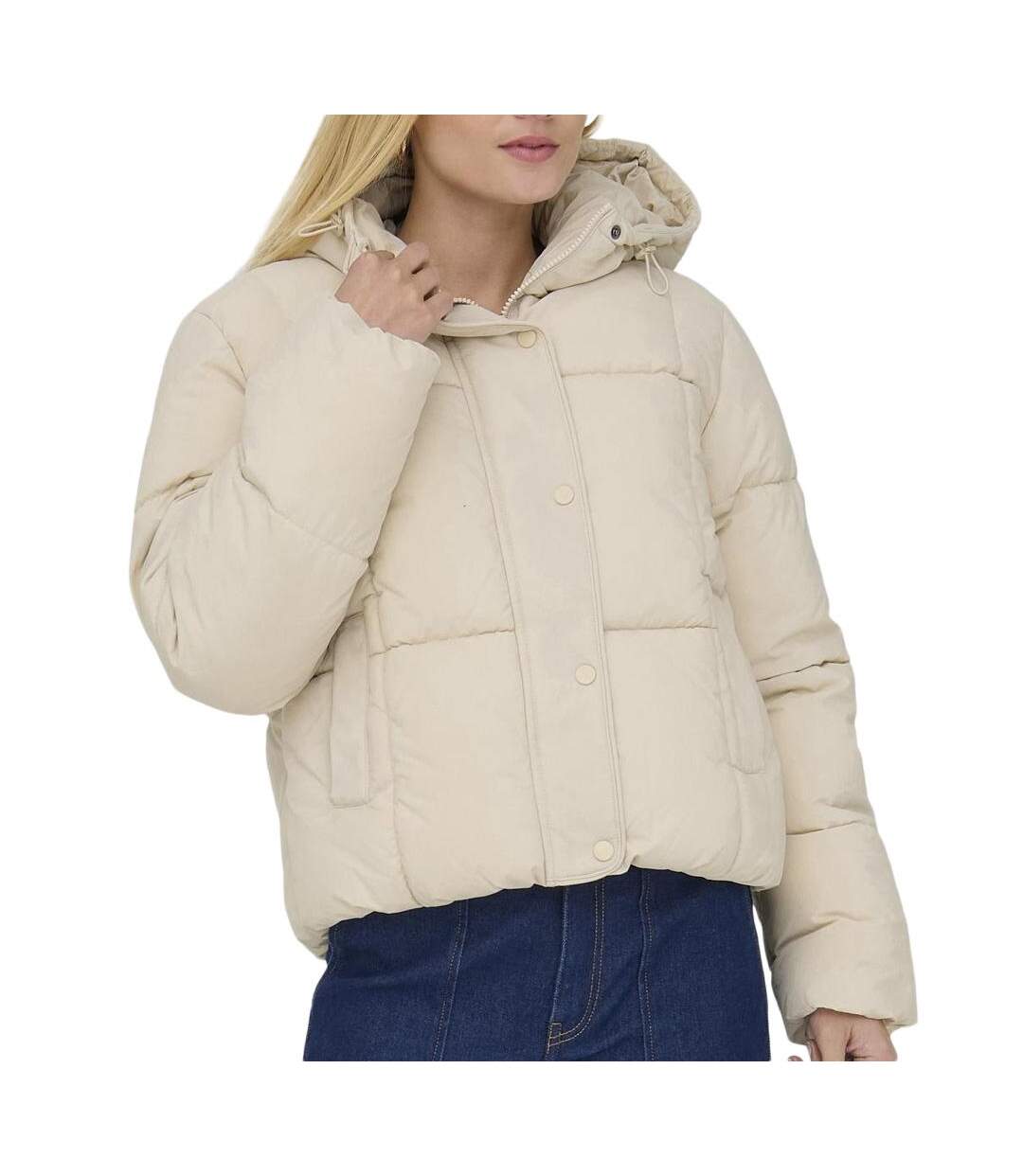 Doudoune beige femme jdy wonder puffer-1