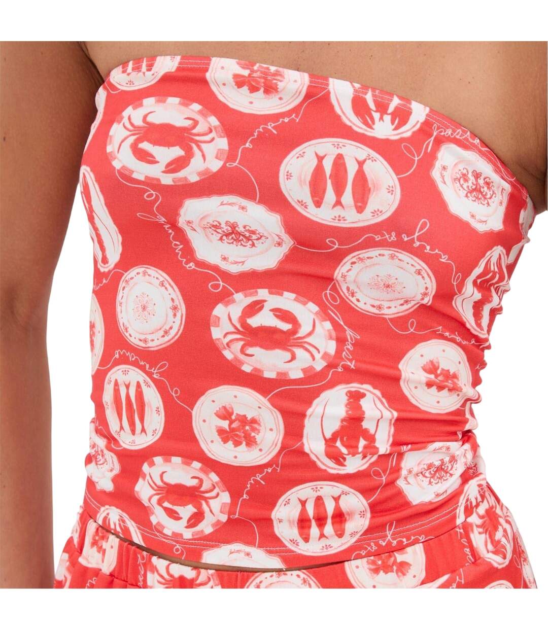 Womens/ladies All-over Print Tube Top Red I Saw It First-4
