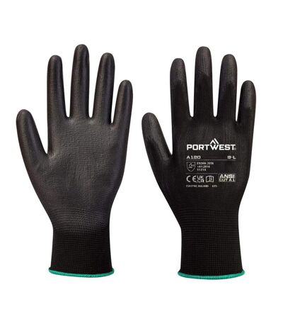 A120 pu palm grip gloves m black Portwest