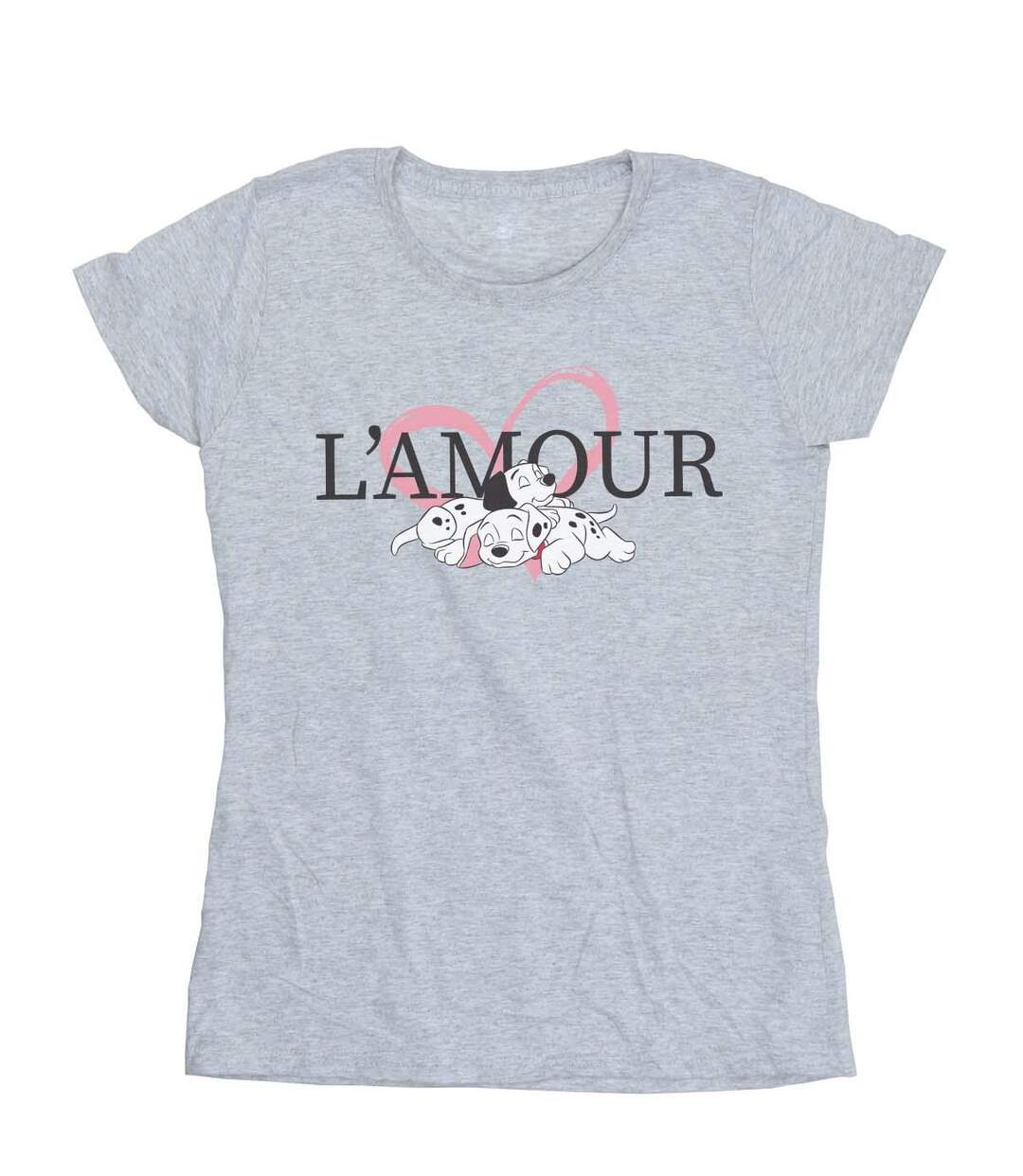 Disney - T-shirt DALMATIANS L'AMOUR - Femme (Gris chiné) - UTBI16348-1