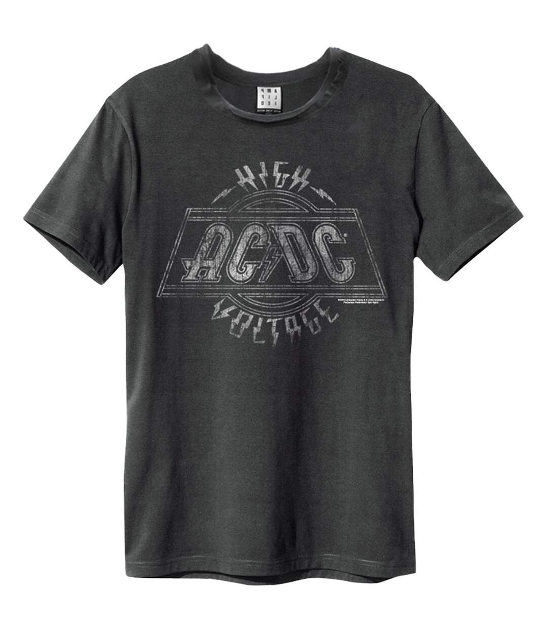 Unisex Adult High Voltage Ac/dc T-shirt Charcoal Amplified-1