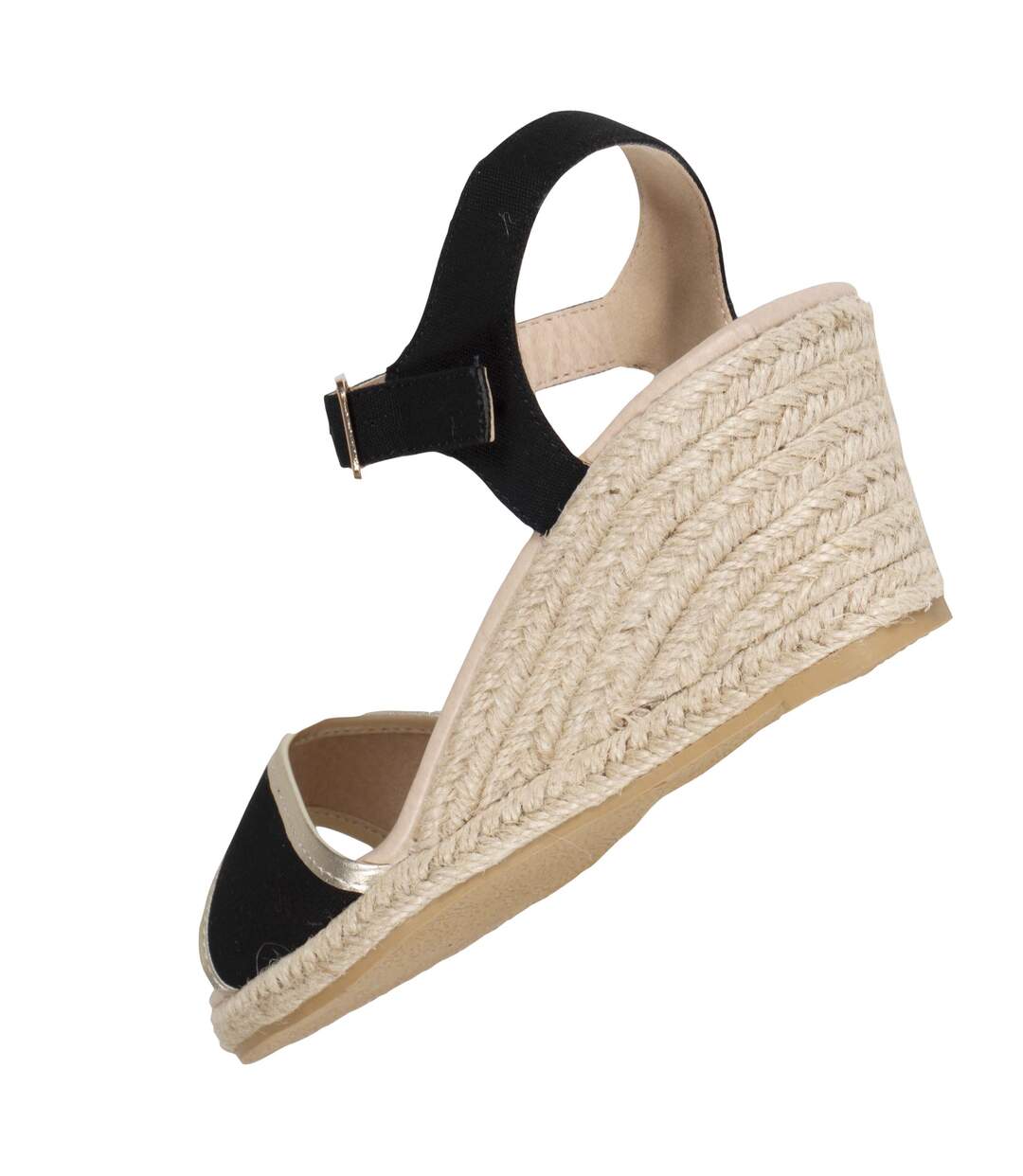 Isotoner Espadrilles femme à talon 6 cm, très confortables et liseré doré