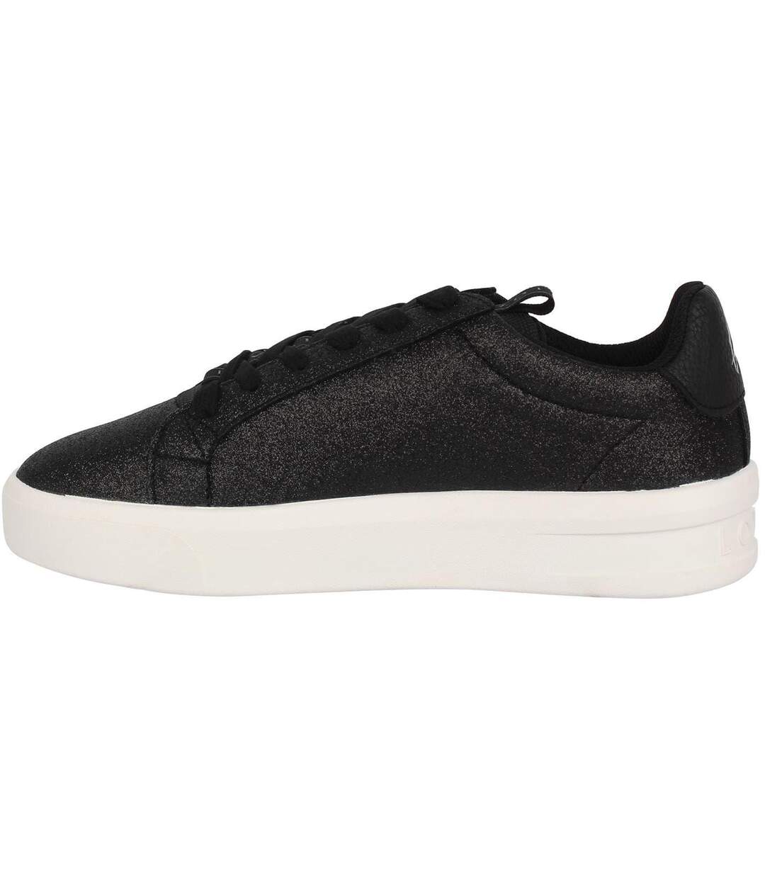 Womens/ladies Firenze Glitter Chunky Sole Trainers Glitter Black Loyalti-4