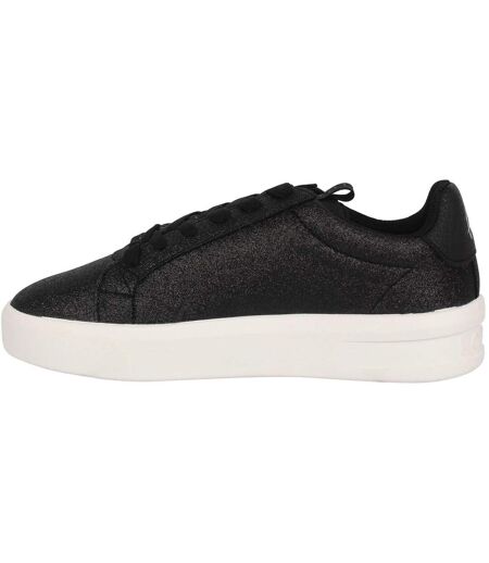 Womens/ladies Firenze Glitter Chunky Sole Trainers Glitter Black Loyalti