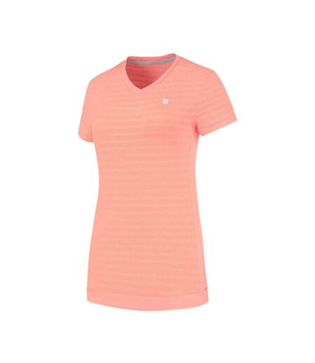 Womens/ladies V Neck Regular T-shirt Desert Pink K-Swiss