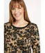 Pull chaud jacquard fleuri brillant col rond-4