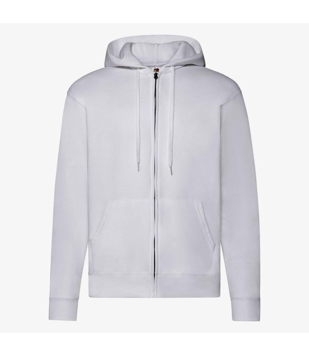 Fruit Of The Loom Mens Hooded Sweatshirt Jacket (White)