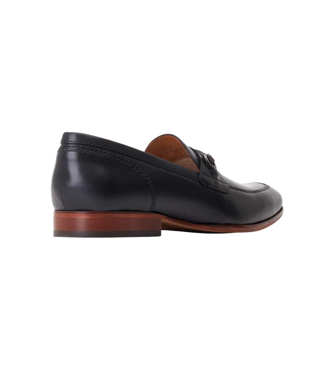 Mens Russo Buckle Leather Loafers Black Base London-2