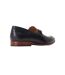 Mens Russo Buckle Leather Loafers Black Base London-2