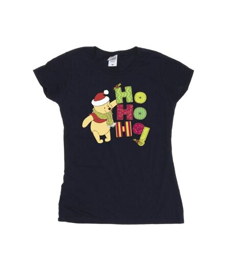 Disney T-shirt en coton Winnie The Pooh Ho Ho Ho Ho pour femmes/femmes (Bleu marine) - UTBI44901