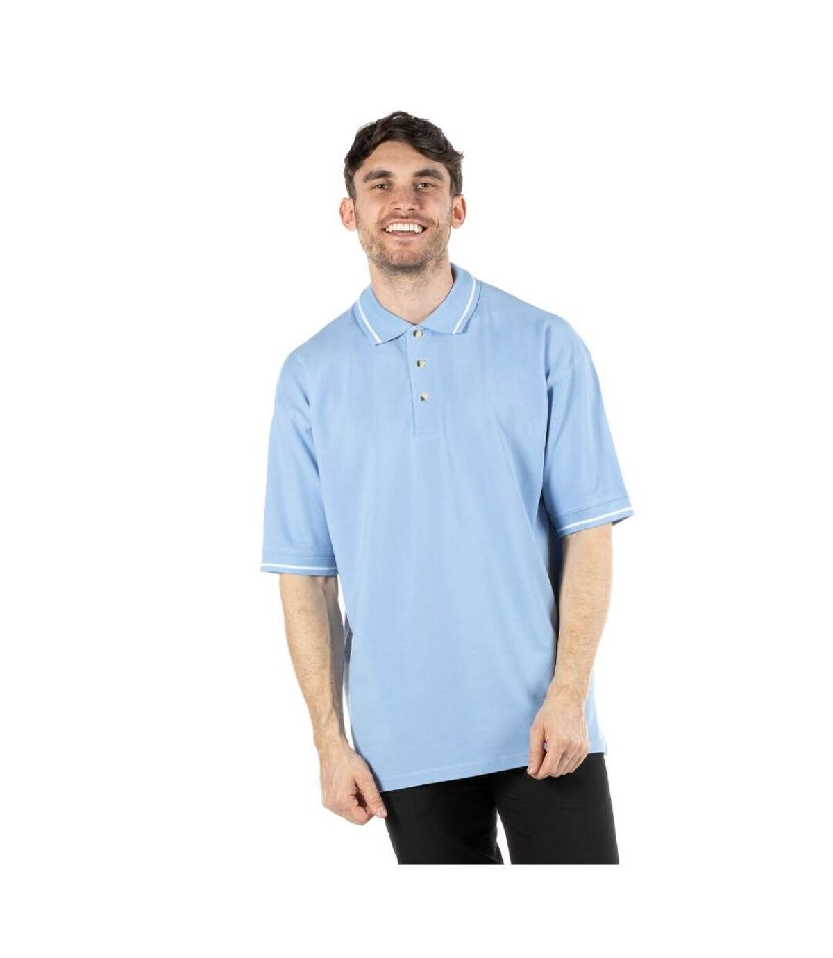 Kustom Kit Mens St. Mellion Mens Short Sleeve Polo Shirt (Light Blue/White)