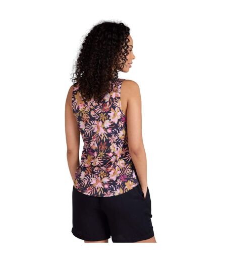 Womens/ladies sophie flowers tank top dark blue Animal