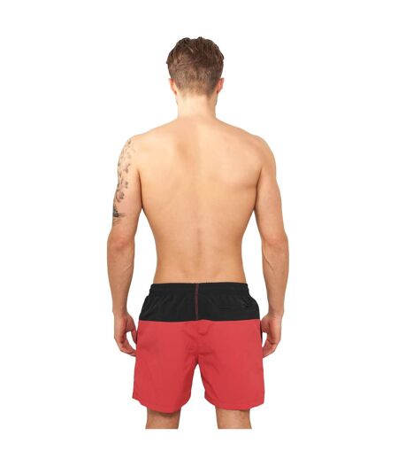 Short De Bain Motif/style Bloc Homme Noir Rouge Urban Classics