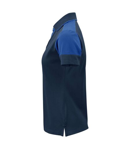Womens/ladies Polo Shirt Navy Cobalt Printer PRIME