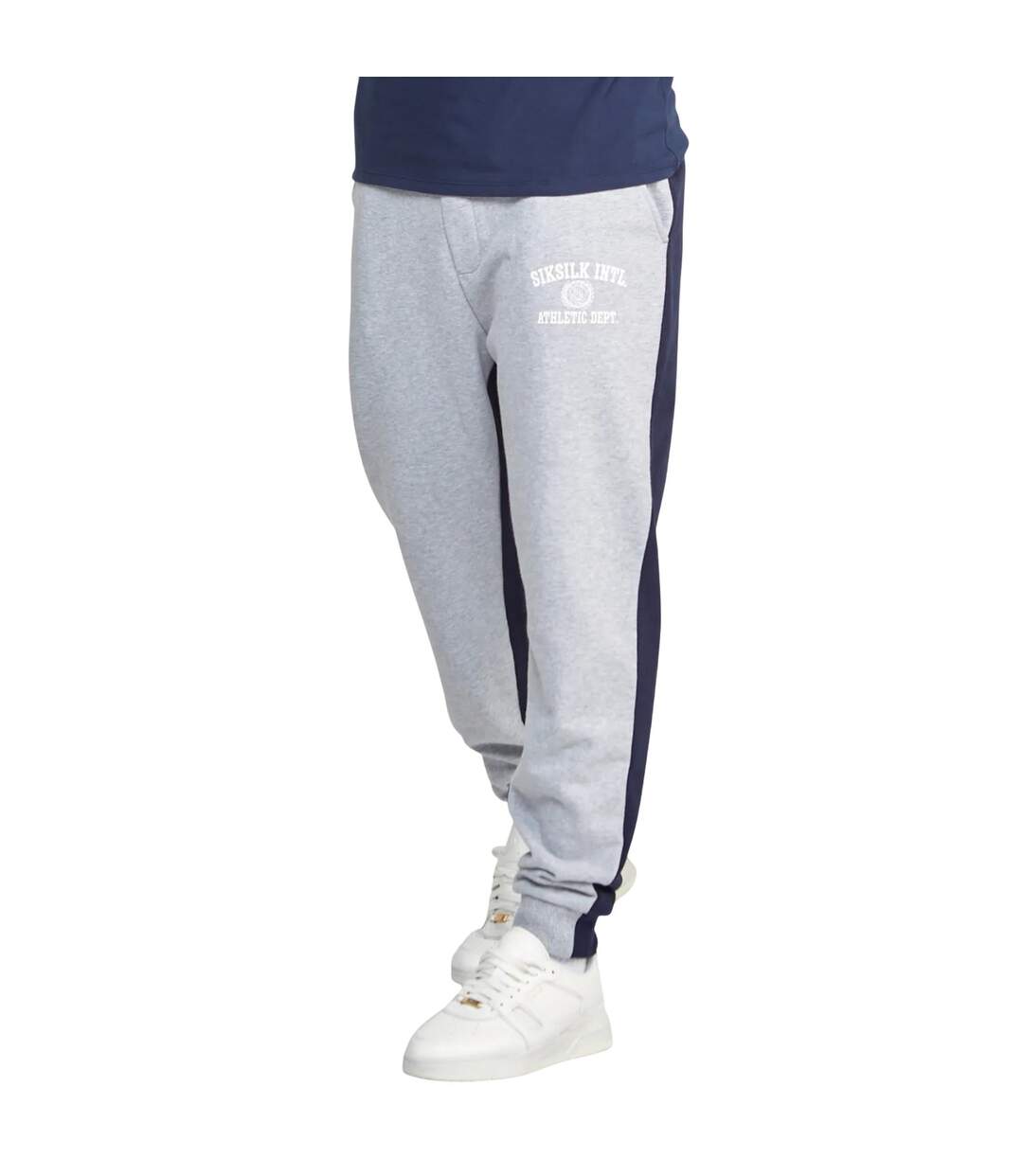 Unisex Adult Contrast Jogging Bottoms Grey SikSilk-1