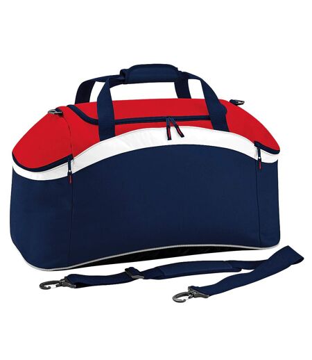 BagBase Teamwear Sport Holdall / Duffel Bag (54 Liters) (Pack of 2) (French Navy/ Classic Red/ White) (One Size) - UTRW6921