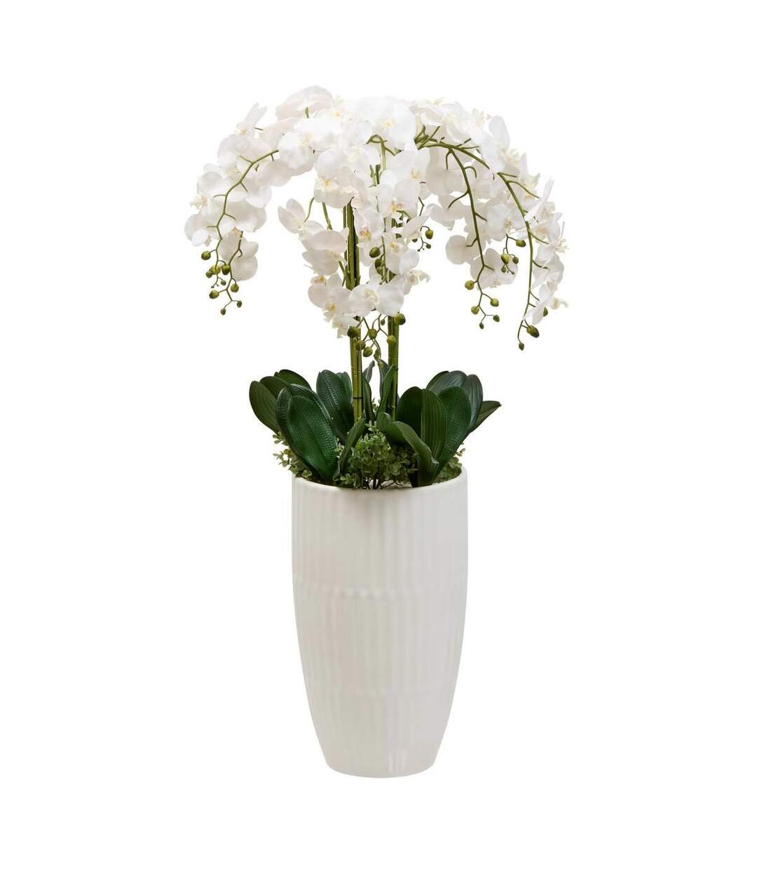 Orchidée Artificielle avec Vase Hotel 115cm Blanc-1