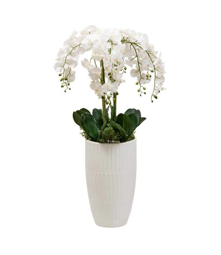 Orchidée Artificielle avec Vase Hotel 115cm Blanc