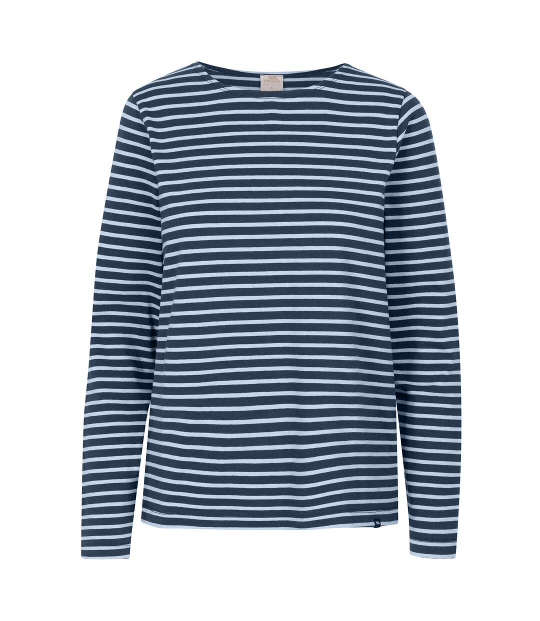 Womens/ladies karen yarn dyed stripe shirt navy Trespass