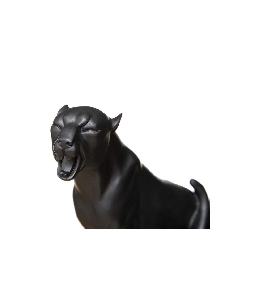 Statuette Déco Léopard qui Rugit 19cm Noir-2