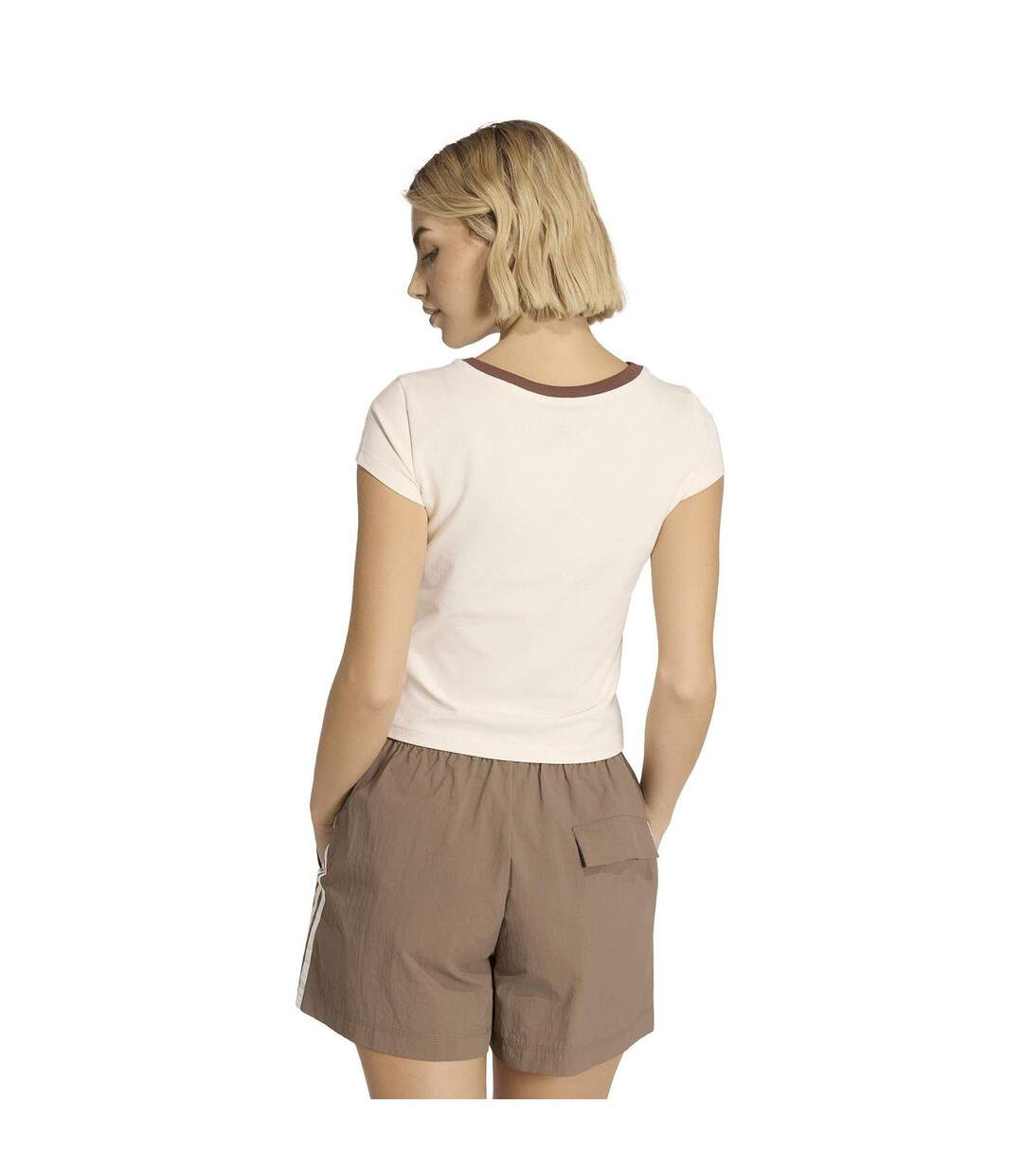 T-shirt Motif/style Contour Du Logo Femme Beige Foncé Adidas-3