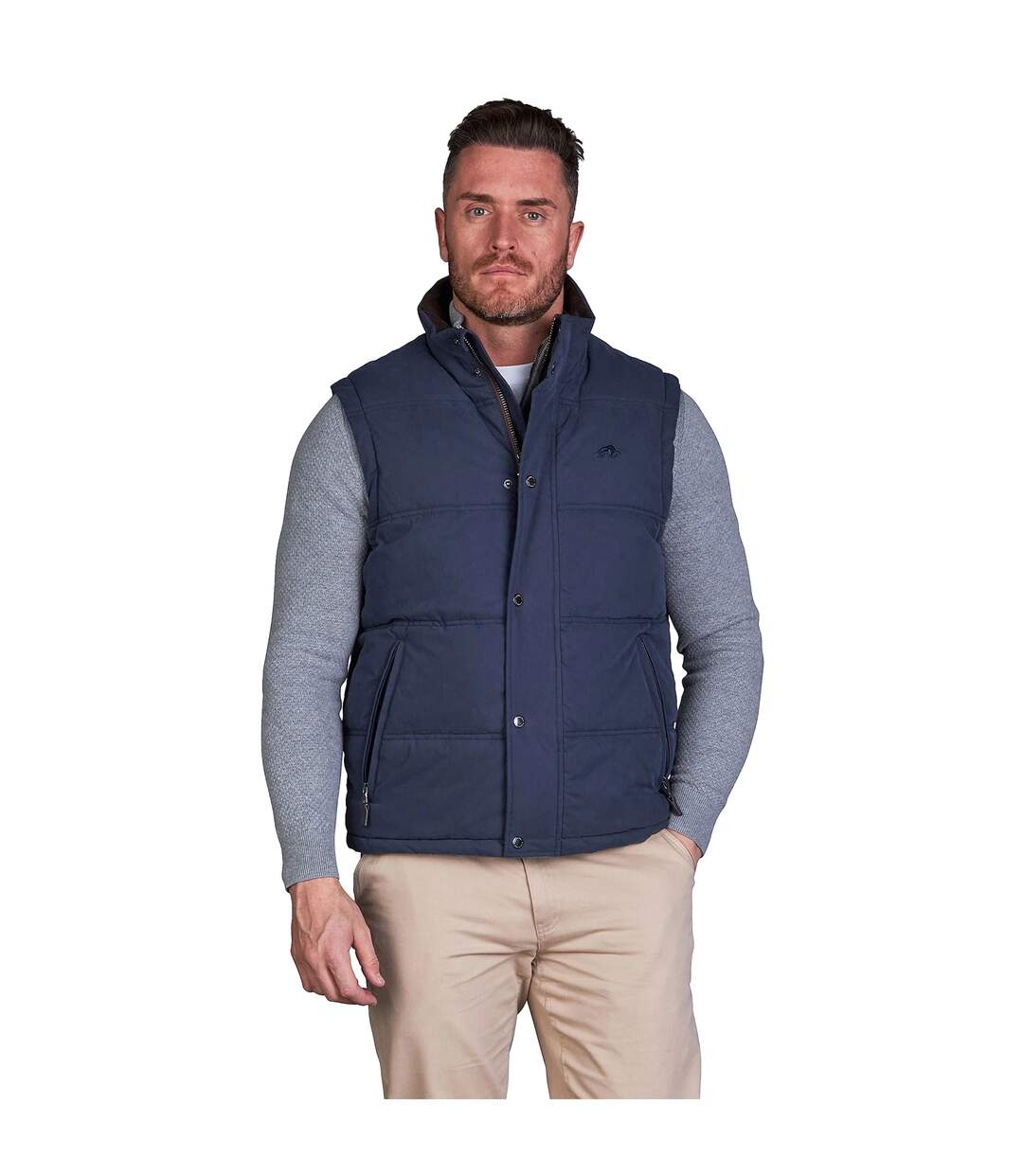 Mens classic padded gilet navy Raging Bull-3