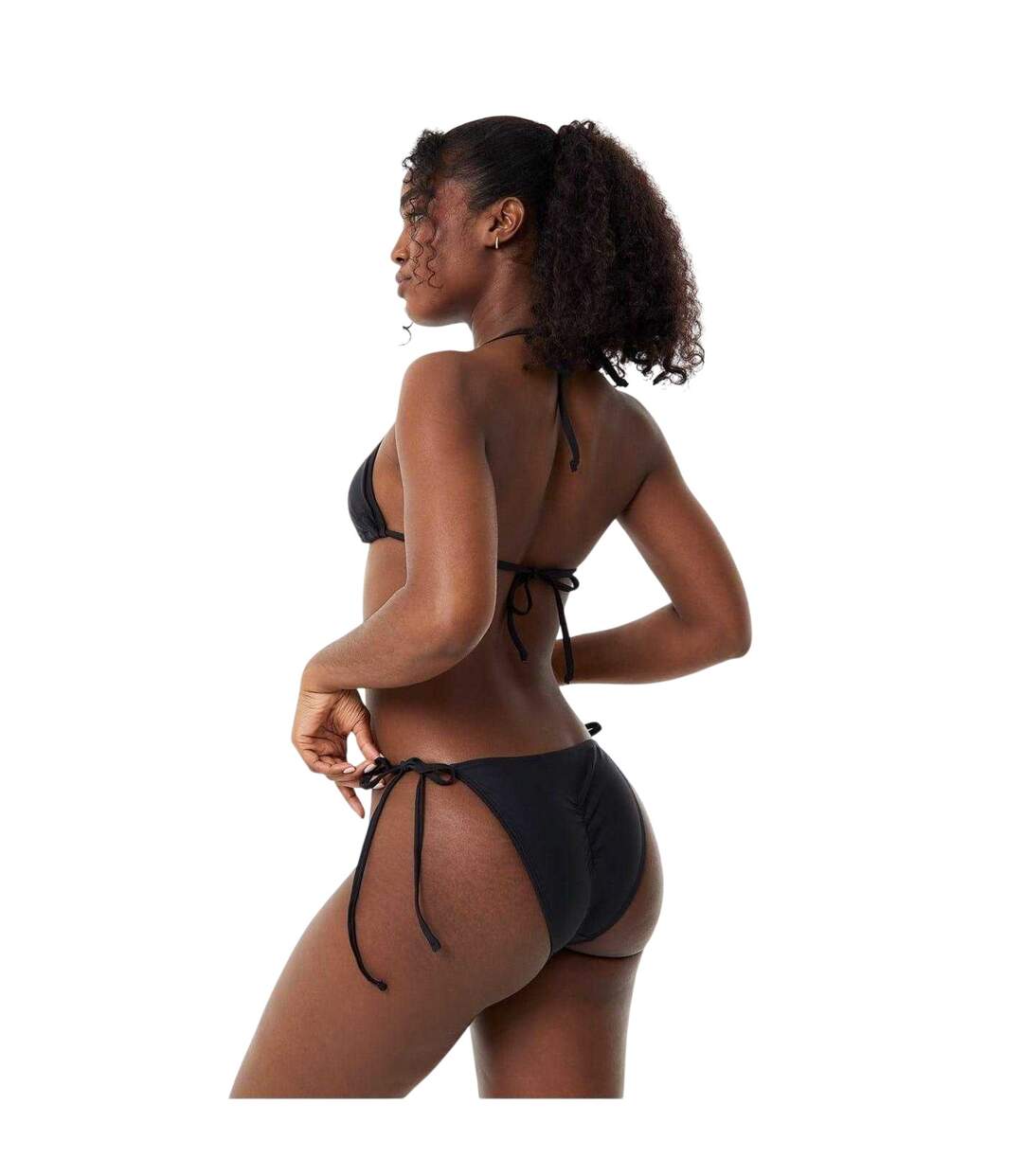 Womens/ladies Triangle Side Tie Bikini Bottoms Black Jack Wills-3