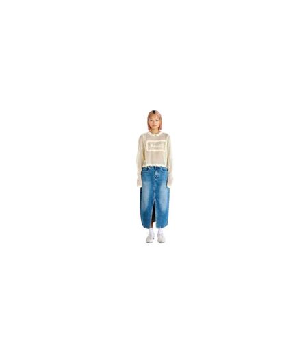 Womens/ladies Denim Midi Skirt Blue The Ragged Priest