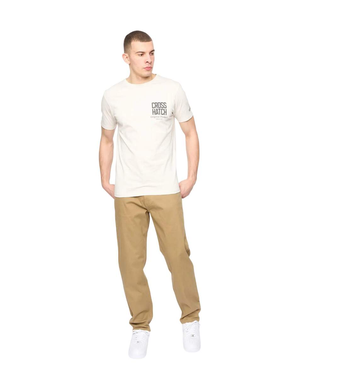 Chino Chalford Homme Marron Clair Crosshatch-1