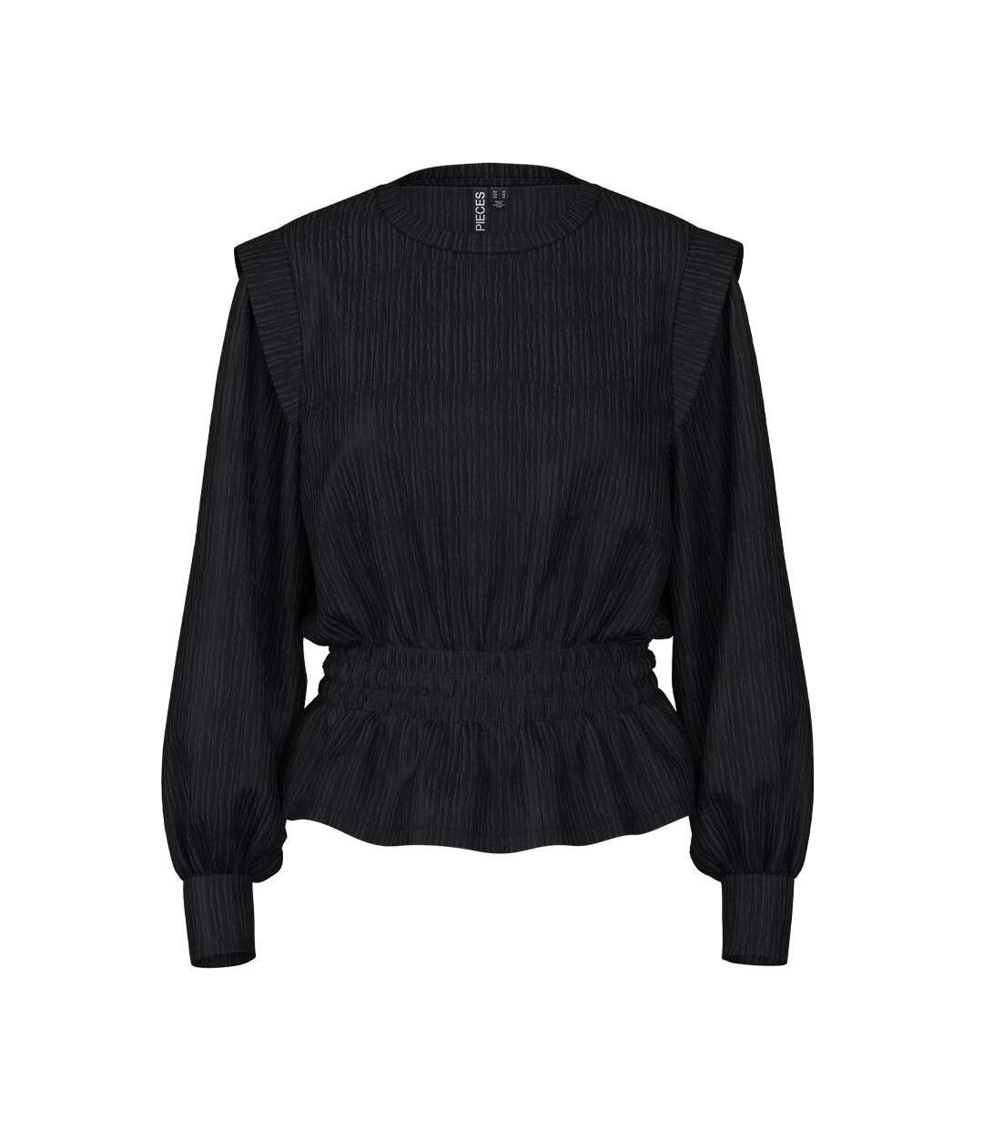 Blouse noir femme pieces nilas-1