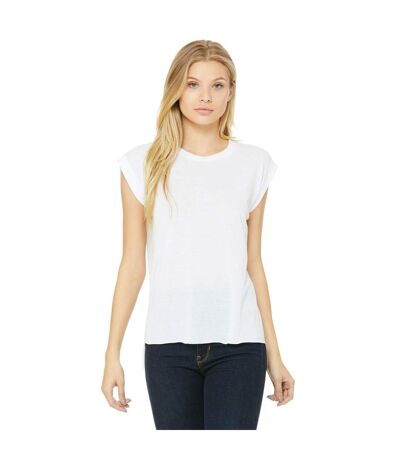 T-shirt Manches Courtes Flowy Femme Blanc Bella + Canvas