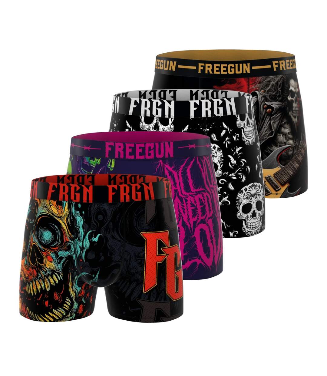 Lot de 4 boxers homme Heavy Rock Freegun-1