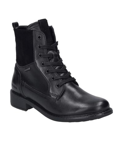 Womens/ladies Leather Ankle Boots Black Jose Beut