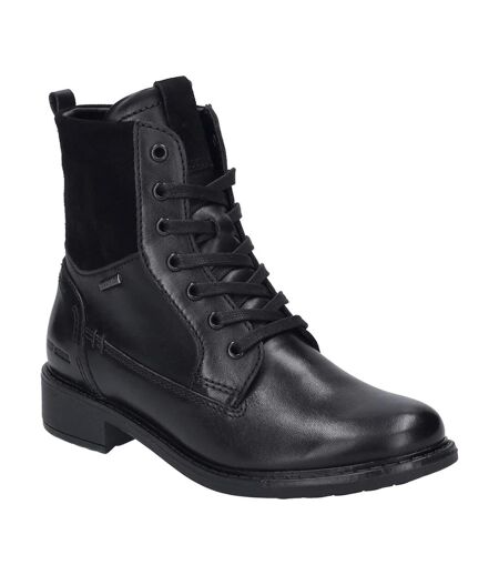 Womens/ladies Leather Ankle Boots Black Jose Beut