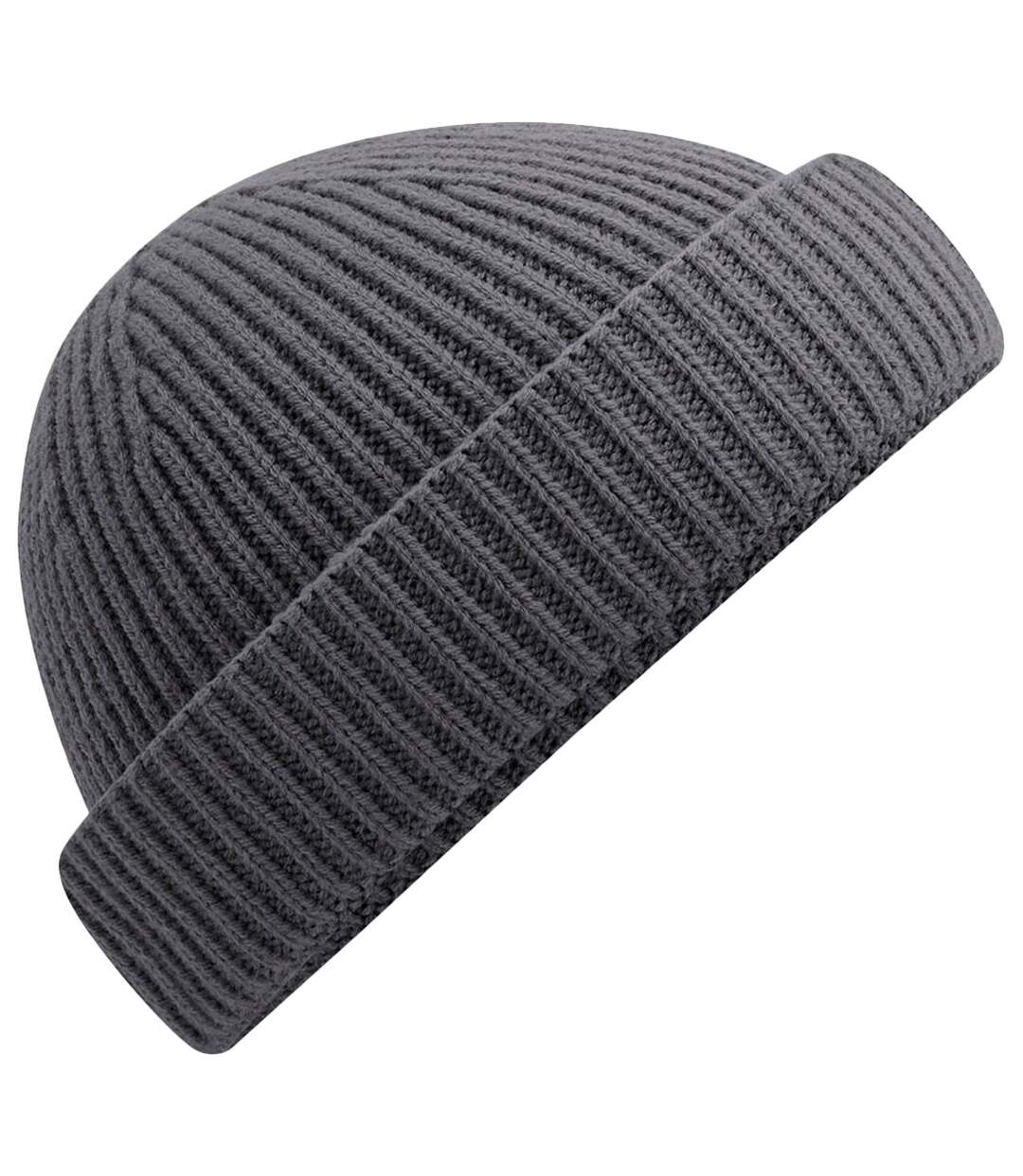 Unisex adult harbour fisherman beanie graphite grey Beechfield-1