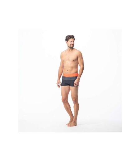 Short De Bain Motif/style À Rayures Homme Orange Gris Noir Aquawave