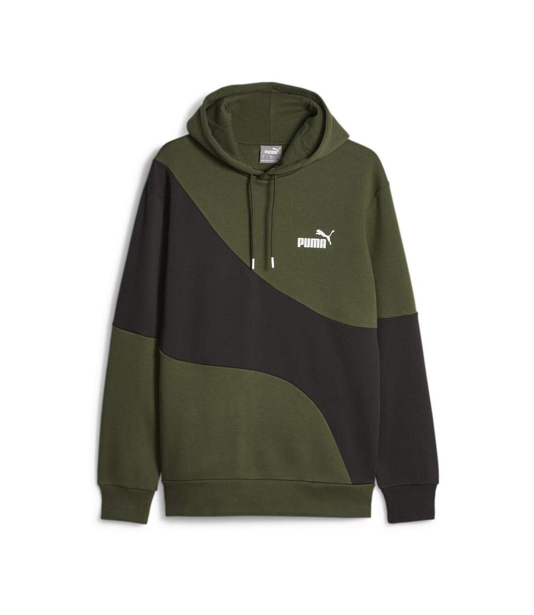 Sweat noir/kaki homme puma power cat - l-1