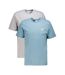 Lot de 2 t-shirts gris/bleu homme calvin klein jeans ss badge-1