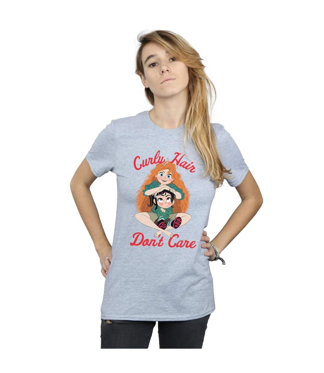 Disney Womens/Ladies Wreck It Ralph Merida And Vanellope Cotton Boyfriend T-Shirt (Gris sportif) - UTBI47538-2
