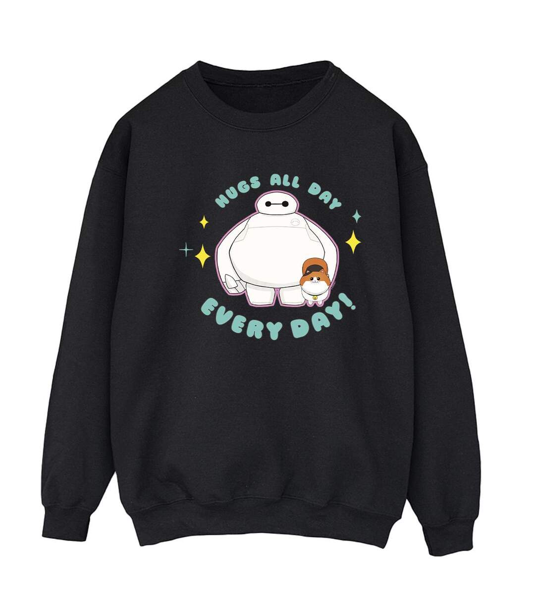 Disney Sweatshirt Big Hero 6 Baymax Hugs Everyday Womens/Ladies (Noir) - UTBI11805-1