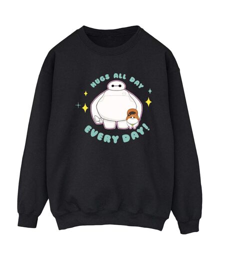 Disney Sweatshirt Big Hero 6 Baymax Hugs Everyday Womens/Ladies (Noir) - UTBI11805
