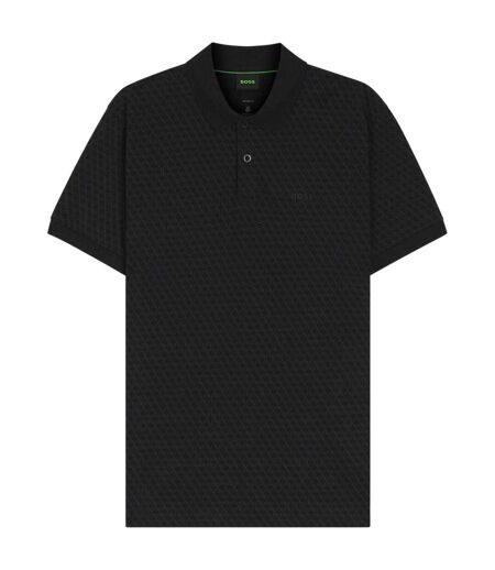 Mens Pique Polo Shirt Black Boss