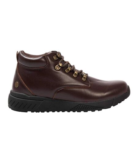 Mens Leather Chukka Boots Dark Brown Donnay