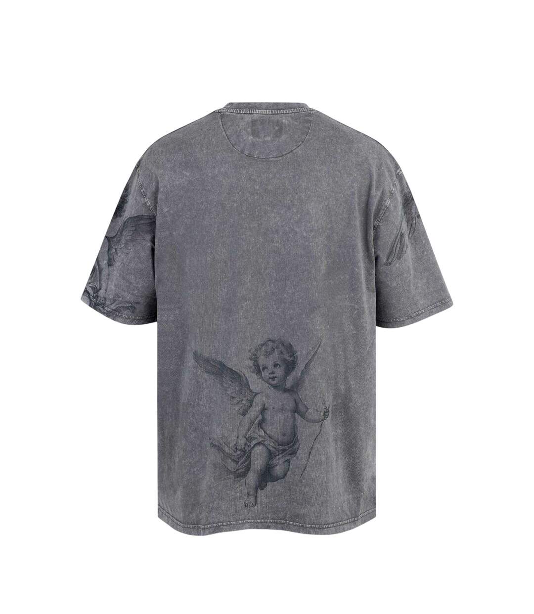 Mens Cupid Acid Wash Oversized T-shirt Washed Grey Firetrap-2
