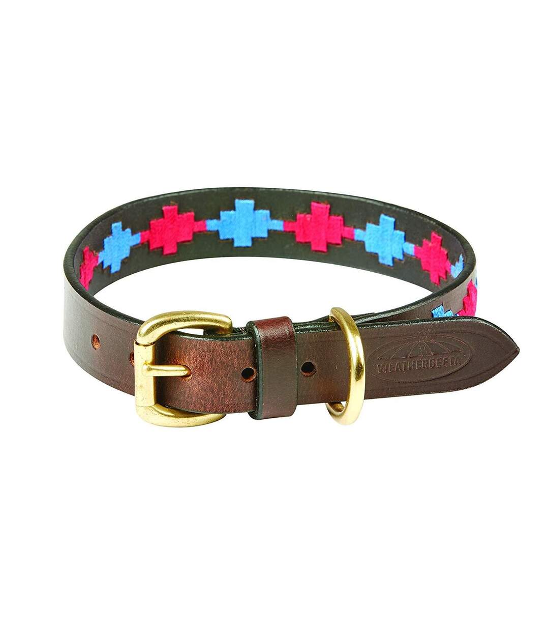 Collier polo chien xs marron/ rose/ bleu Weatherbeeta-1