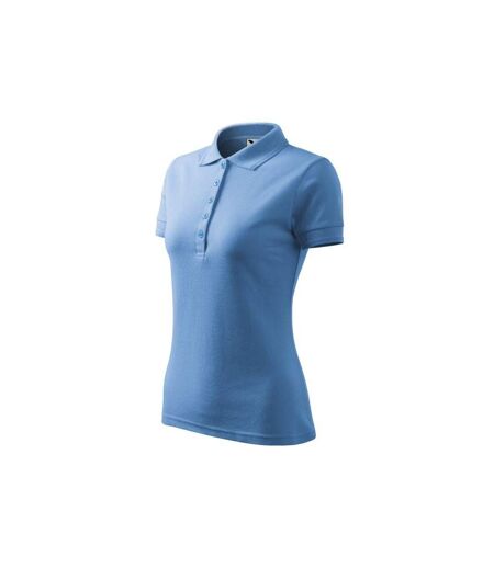 Womens/ladies Pique Polo Shirt Denim Malfini