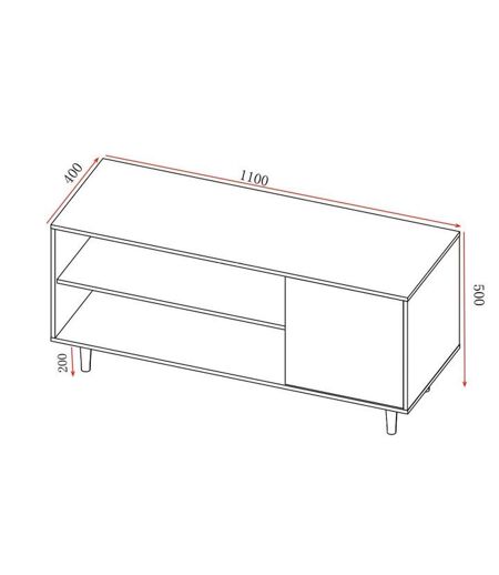 Meuble TV HARRY - 110x40x50cm - Marron