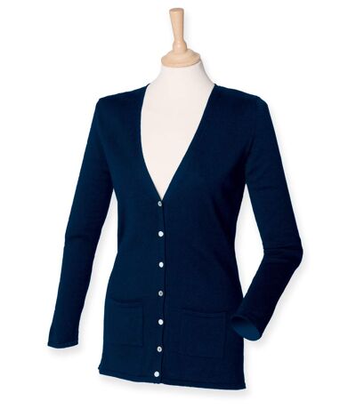 Gilet boutonné cardigan - FEMME - H723 - bleu marine