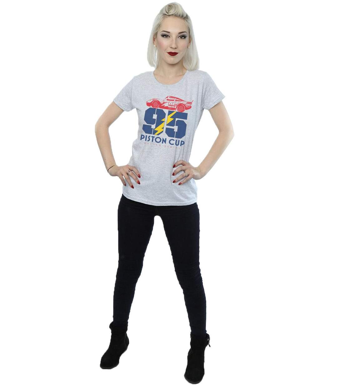 Disney - T-shirt CARS PISTON CUP - Femme (Gris chiné) - UTBI13571-4