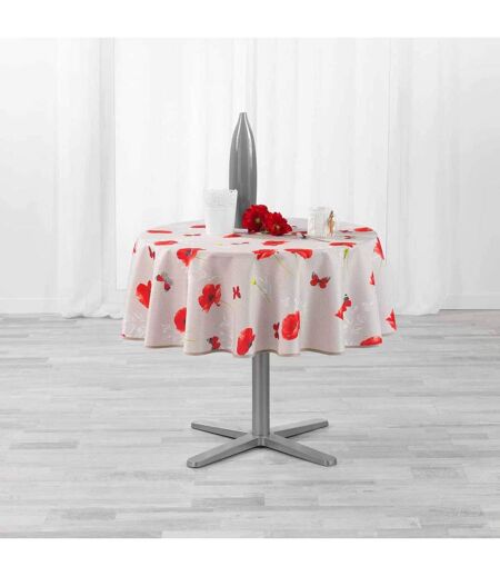 Nappe Antitache Ronde Sweet Poppy 180cm Rouge